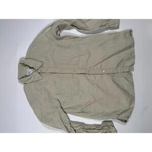 Calvin Klein Jeans Men's Beige Linen Button-Up Shirt Medium